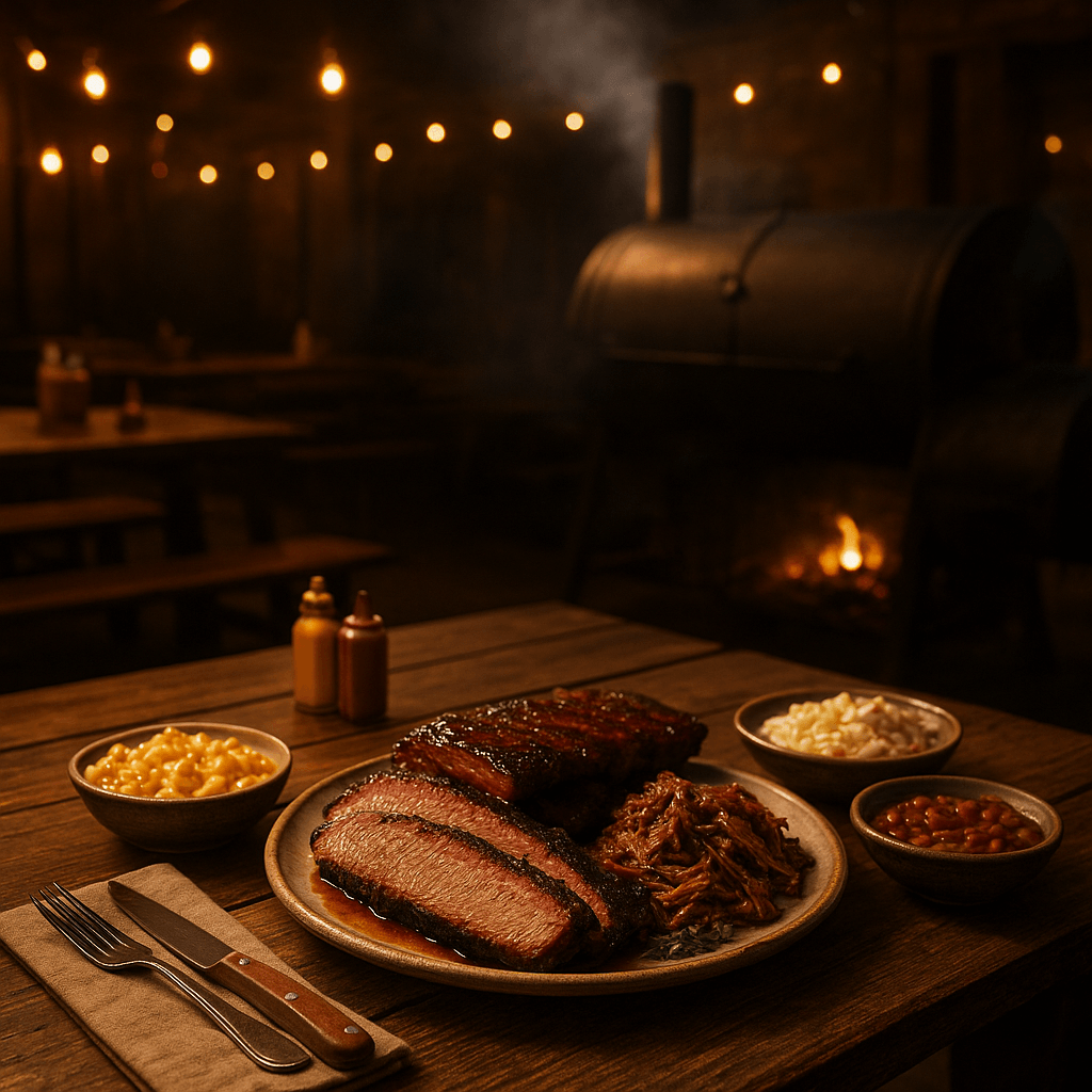 Einladendes Smokehouse Restaurant Interieur
